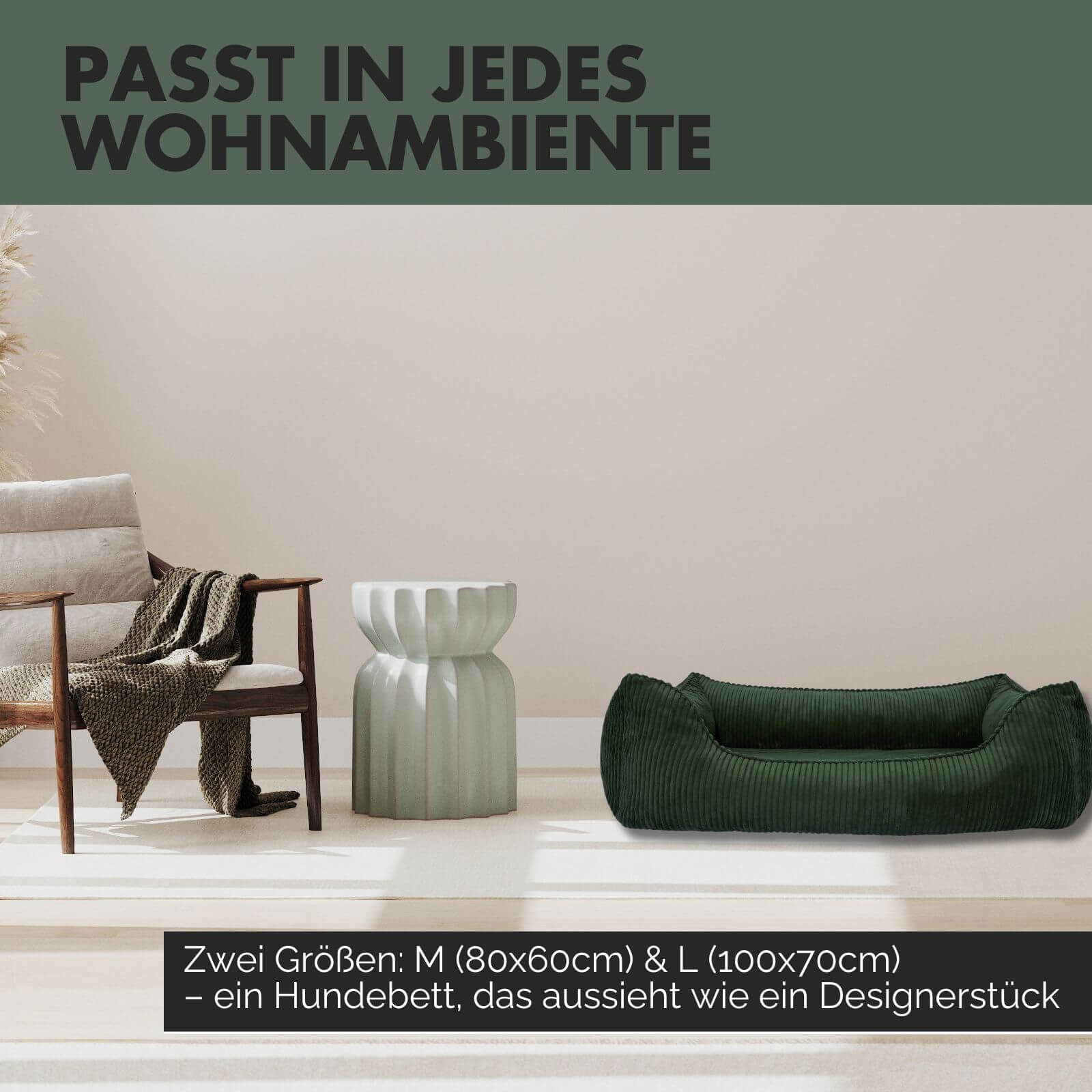 Hundebett ANTON Cord Olive