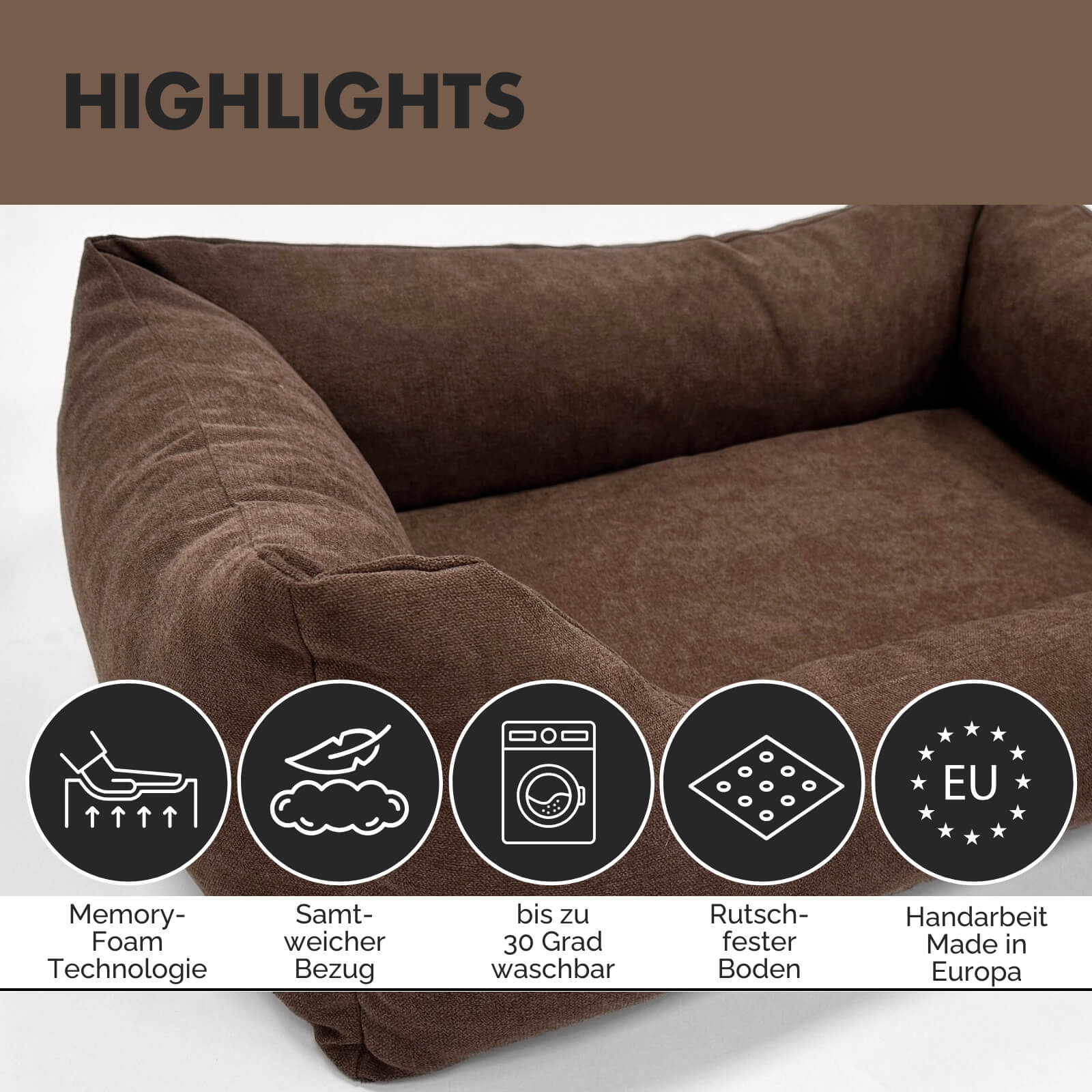 Hundebett EMMA Braun