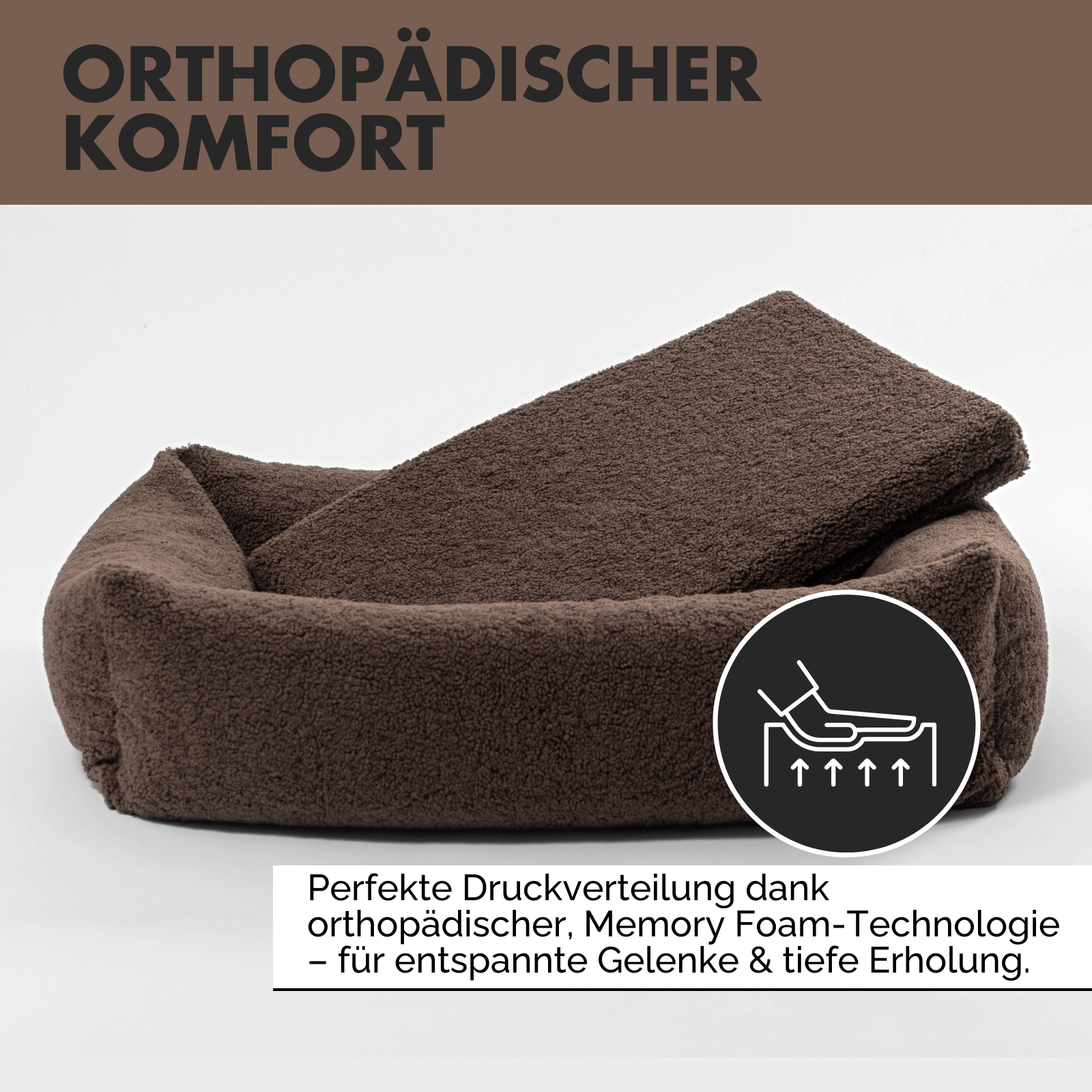 Hundebett SVEN Teddy Braun