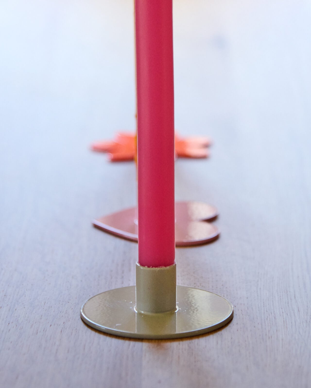 Kerzenständer | Kerzenhalter für Stabkerzen BLUME Orange + Kerze