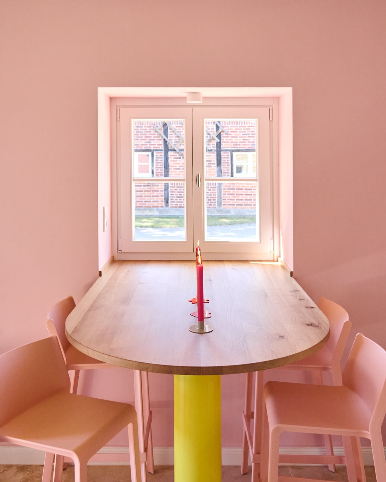 Kerzenständer | Kerzenhalter für Stabkerzen BLUME Orange + Kerze