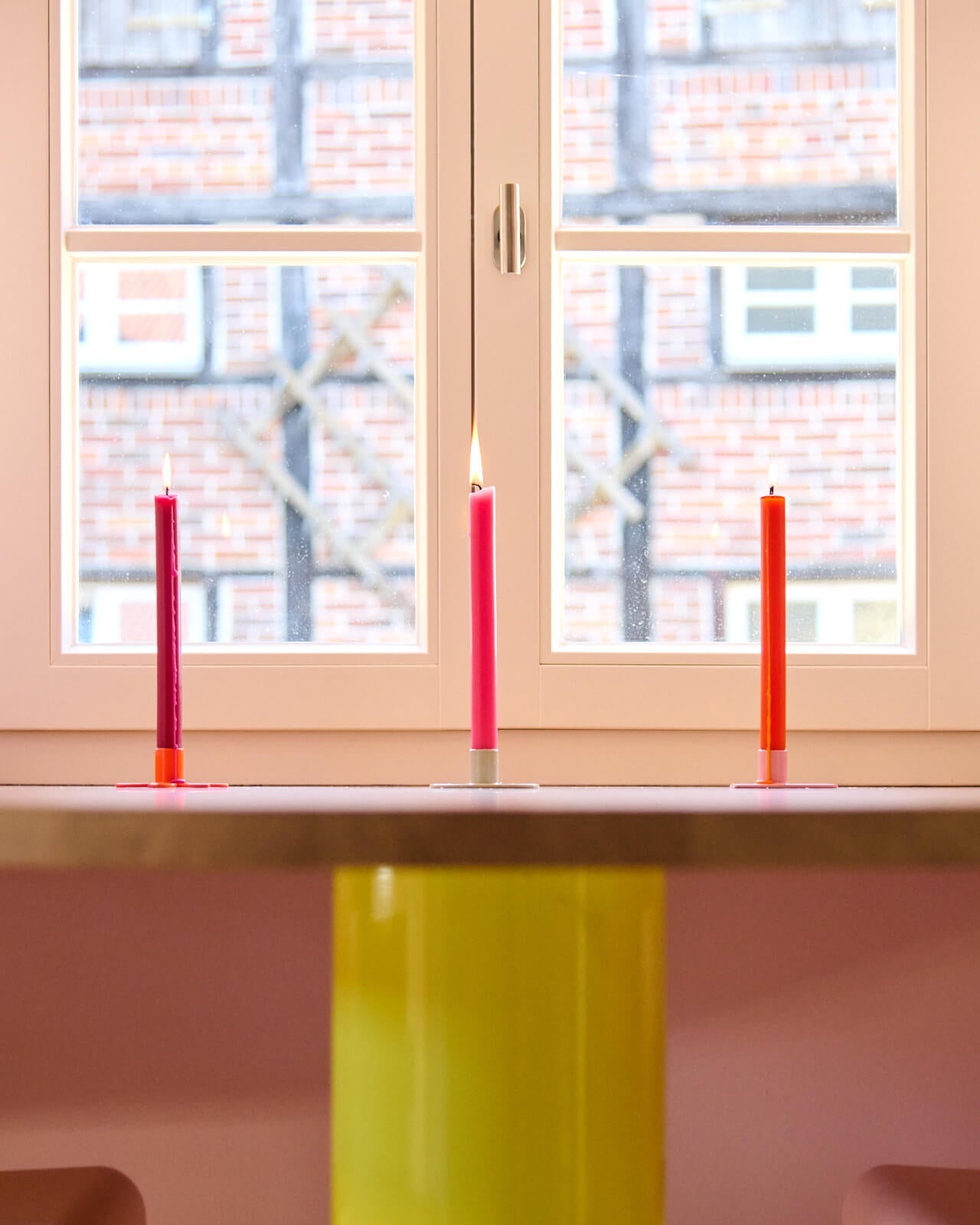 Kerzenständer | Kerzenhalter für Stabkerzen ORBI Grau + Kerze